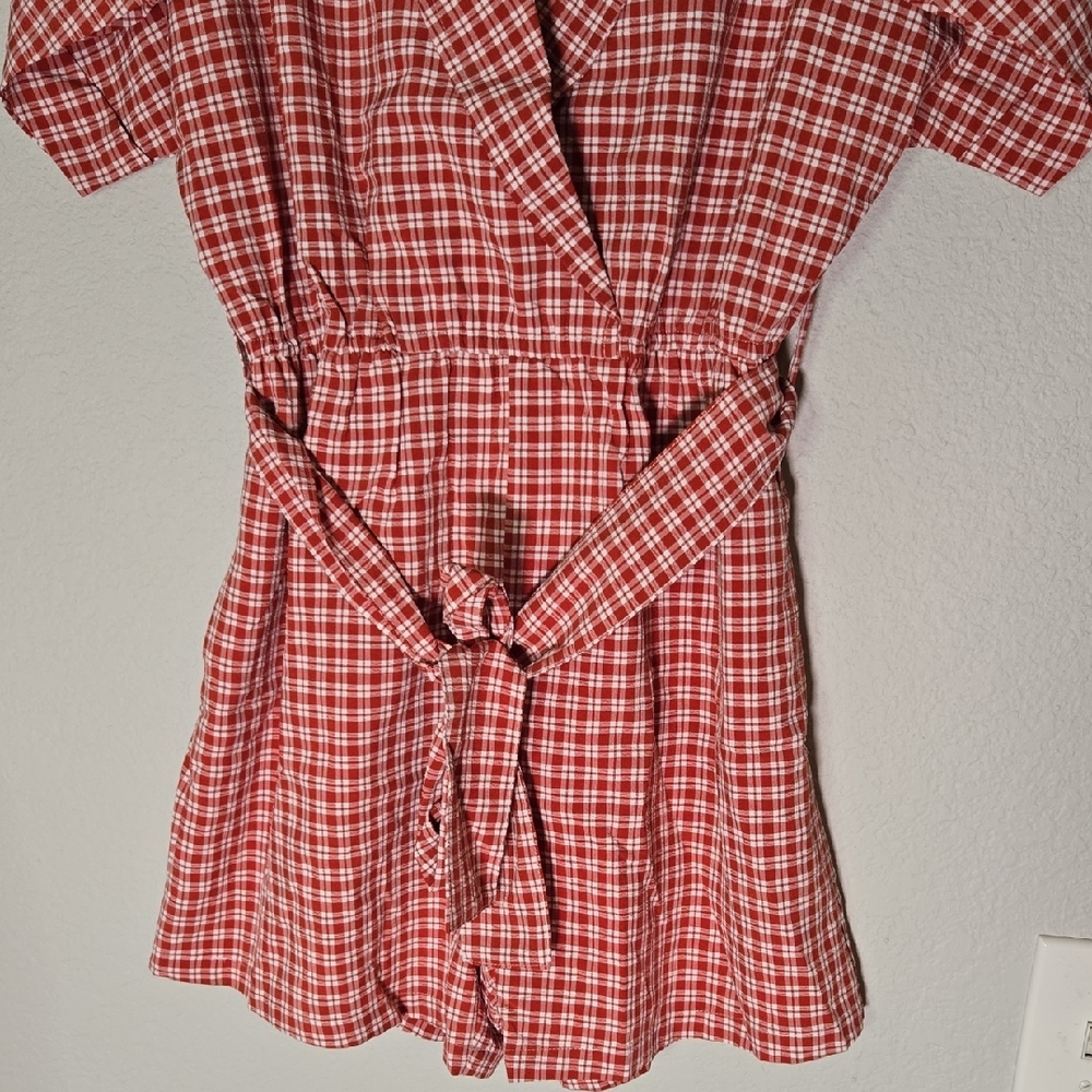 Entro Red Plaid Jumpsuit - Picture 5 of 7